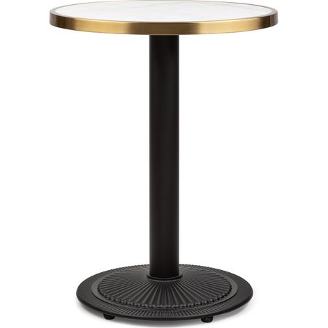 Blumfeldt Patras Jewel Mesa de mármol Modernista Ø: 57,5 cm Alto: 75 cm Pata de hierro fundido