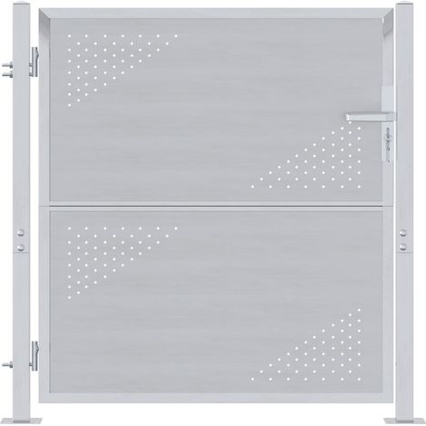 Maison Exclusive - Porte de Jardin Argenté 85 x 97 cm Acier inoxydable