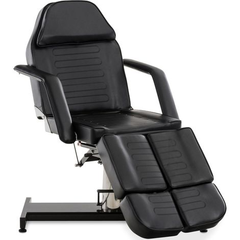 Table d’esthétique professionnelle hydraulique réglable dossier inclinable ouverture visage PVC noir 100008212 (1/5)