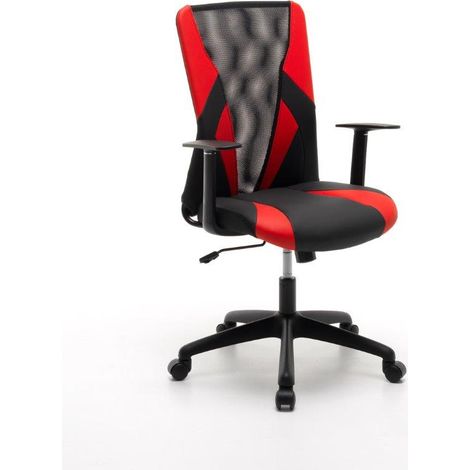 Poltrona Teams rosso, modello gaming, misura 54x62x95 h cm ecopelle