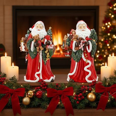 Statuetta di Babbo Natale con regali in mano, da h 38,5 -Modello 1 (1/5)
