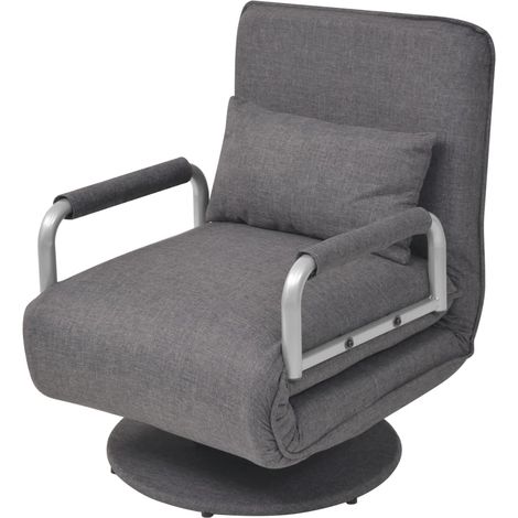 Fauteuil pivotant, Fauteuil Salon Confortable, Chaises pour Salon Siège élégant pour Chambre et canapé-lit Gris foncé Tissu ZSD64847 (1/5)