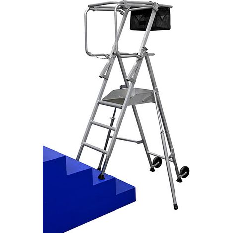 Profi Stehleiter für Treppen. Maximale Arbeitshöhe 2.95m - DAHU4/6