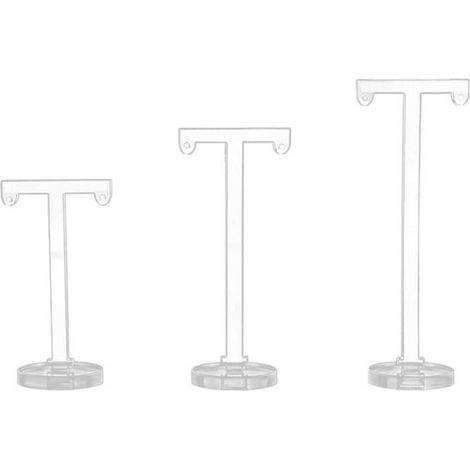 3 pièces/ensemble boucles d\'oreilles en acrylique support de support en forme de T oreille goujon présentoir (version mince) (1/4)