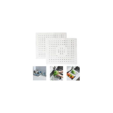 Insert d'évier tapis d'évier 2 pièces d'insert d'évier gris tapis d'égouttage insert d'évier en caoutchouc 31x26 cm pour cuisine et salle de bain (1/5)