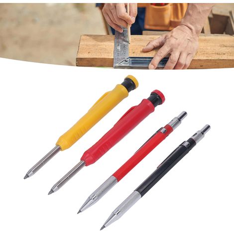 Ce kit de porte-mines de charpentier comprend 40 mines, 4 crayons de couleur à trou profond et un taille-crayon intégré. C'est un outil de traçage et de marquage pour les architectes et les ouvriers d (1/5)