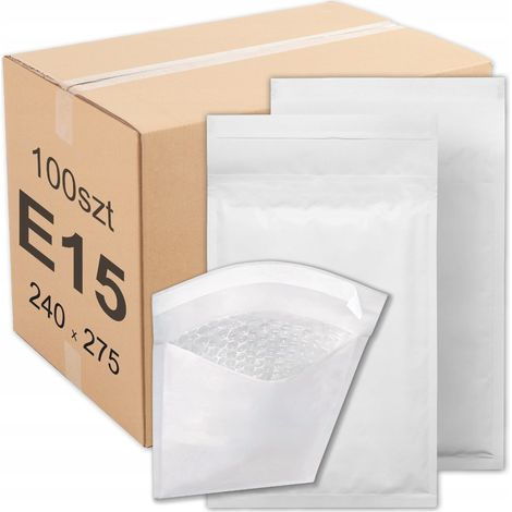 Enveloppes à bulles blanches E15 15E, lot de 100 pièces, boîte à air résistante (1/5)