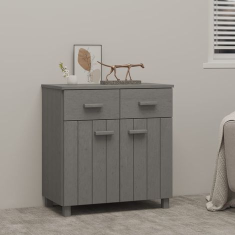 Aparador HAMAR madera maciza de pino gris claro 79x40x80 cm vidaXL (1/6)