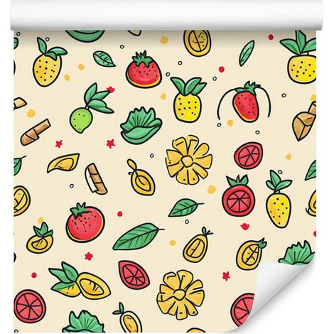 Papier peint crème et beige d'été pour salon et chambre 50x1000 cm (1/5)
