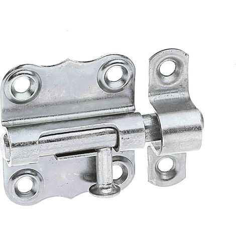 Targette avec poignée bouton et sans ressort passivé platine 33 x 35 mm boulon Ø 7 mm (1/2)