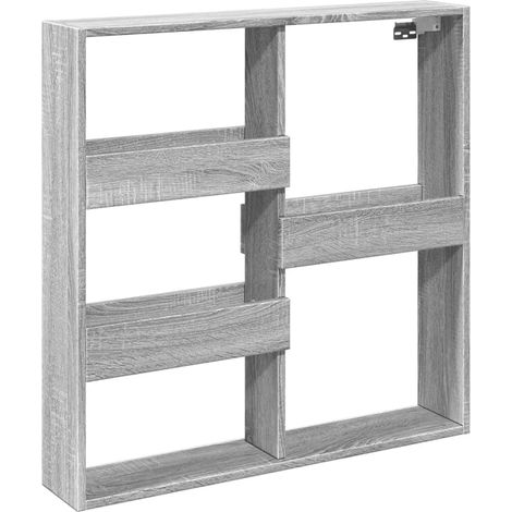 Armario de pared flotante espacio de almacenamiento 80 x 15 x 80 cm madera contrachapada gris sonoma 020050525 (1/5)
