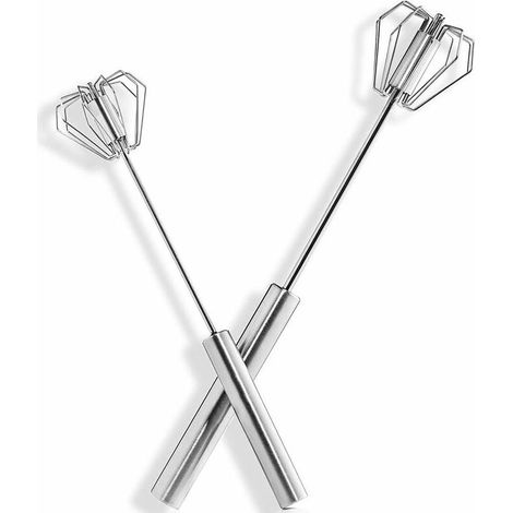 Whisk, hand mixer, stainless steel stirrer, semi-automatic kitchen utensils (30 cm + 25 cm) (1/5)