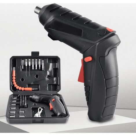 Tournevis sans fil 1800mAh, 46 accessoires avec chargeur USB, boîte compacte, kit électrique avec 30 embouts courts et 8 manches, cadeau DIY (1/5)