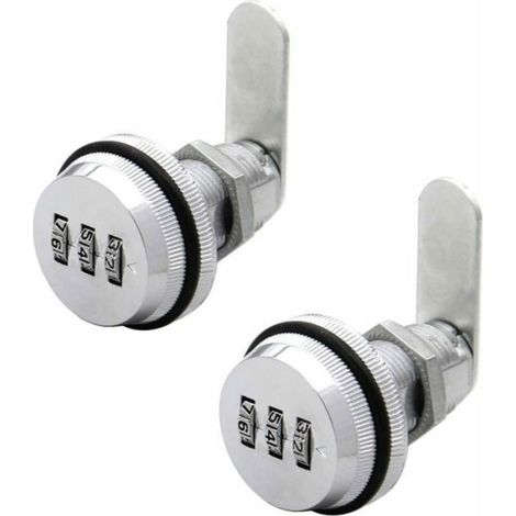 Lot de 2 PCS 3 Code à Chiffres Combinaison Serrure à Came Serrure Armoire 1930mm Serrure à Code pour Casier Garde-robe Classement (1/5)