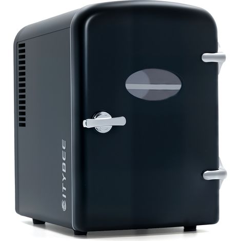 GBLY Mini Réfrigérateur 4L - Réfrigérateurs petits 12V 230V Fonctionne silencieusement Adapté pour les boissons, la cosmétique et la nourriture - Mini - (Noir)