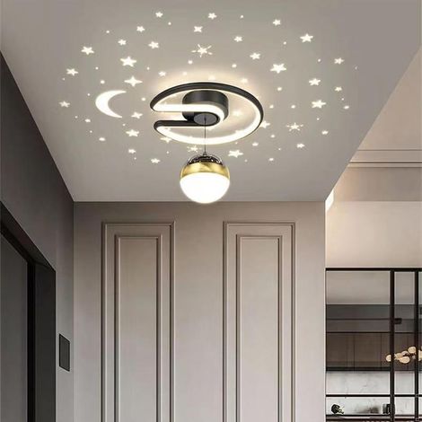 24W Dimmable LED Moon and Star Projector for Children's Room, Hallway, Kitchen, Modern Blue Chandelier (1/4)
