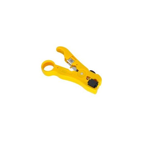 Dénudeur de câble universel jaune 125 mm, pour coaxiaux RG59/6/7/11, Cat5/6, UTP – (1/5)