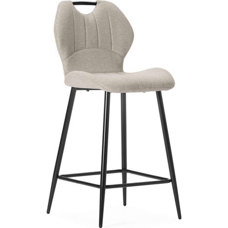 Pack de 2 taburetes modelo Omar tapizado en textil beige, 96cm(alto) 48cm(ancho) 51cm (largo) (1/5)