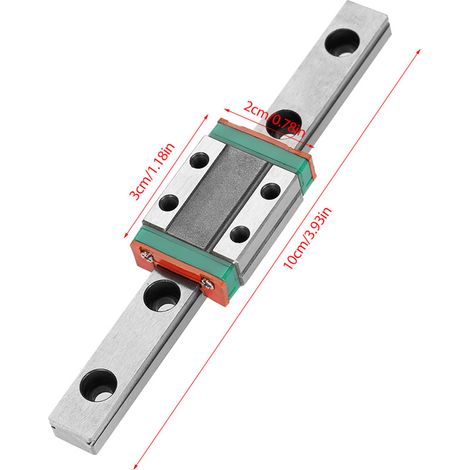 1 bloc coulissant miniature LML9B pour rail de guidage linéaire de 9 mm de largeur (100 mm) (1/5)
