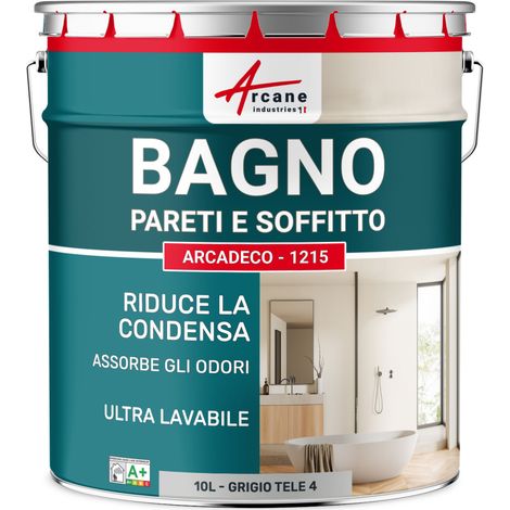 Pittura per pareti e soffitti di bagni: ARCADECO - 1215 - 10 L Grigio tele 4 - RAL 7047 - ARCANE INDUSTRIES (1/5)