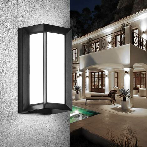 6000K Applique Murale Extérieur, 18W Aluminium Applique Exterieur LED Lampe Exterieur Appliques Étanche IP65 Anthracite Eclairage Décoration Lumière Pour Cour Jardin Terrasse Proche Mur Pa