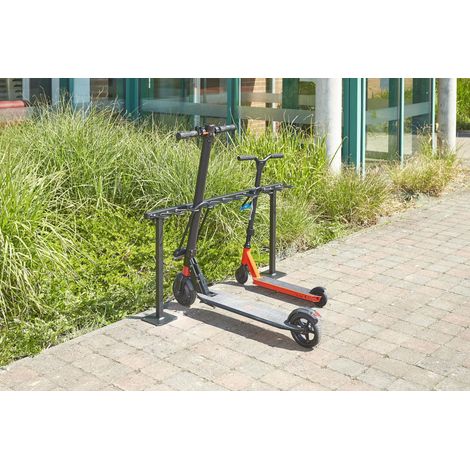 Mottez Rastrelliera per monopattini 9 posti grigio (1/5)