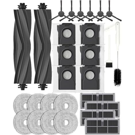 28-Piece Replacement Set for Dreame L40s Ultra AE/CE/L10s Pro Ultra Heat/X30 Ultra/Mova E30 Ultra/L10s Ultra Gen 2, Accessories: 2 Main Brushes, 4 Filters, 6 Vacuum Cleaner Bags (1/4)