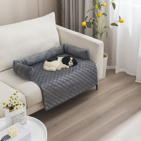 Panier pour Chien, Coussin Chien Lit pour Chien Lavable Fait Main, Panier Chien, canapé pour Chien, Protection de canapé, antidérapant Super Doux, Grand Chien(75 x 75 cm, Gris foncé) (1/4)