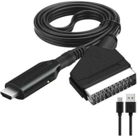 Adaptateur Péritel vers HDMI, Convertisseur Péritel vers HDMI avec câble HDMI, Scart vers Hdmi Convertisseur, pour Full HD TV 720P/1080P,Audio Vidéo pour Lecteur DVD Sky Blu-Ray STB VHS Xbox PS3 NPTER (1/4)