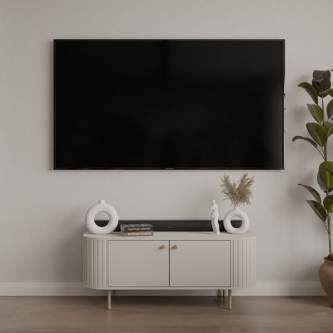 Meuble tv beige et doré 120cm LILIO (1/5)
