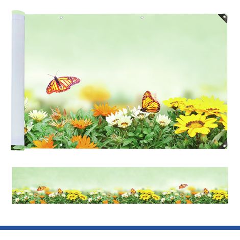 Balkonsichtschutz, Schmetterlinge, 5 m x 35 cm (1/5)