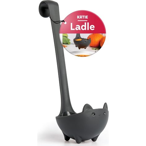 Suppenkelle in Katzenform (schwarz) – 1 Stück – Ergonomisches Schwanzdesign – Hitzebeständig – Perfektes Halloween-Küchengeschenk (1/5)