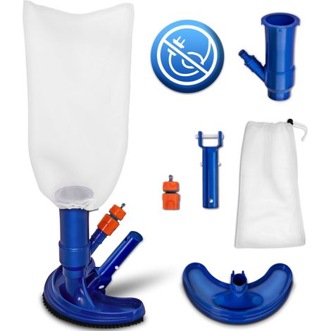 tillvex Pool Bodensauger Set Poolsauger mit Saugbürste Auffangsack Gartenschlauch-Anschluss Sauger Venturibodensauger Reinigungsbürste (1/5)