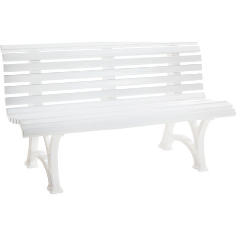 Banc de jardin en plastique 1500mm – 13 lames – Résistant aux intempéries et aux UV – Conception ergonomique 800mm de hauteur – Blome (1/5)