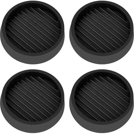 2 x 2 ruote girevoli rotonde in gomma, cuscinetti antiscivolo per mobili, protezione antiscivolo per pavimenti per letto, divano, tavolo, sedia (nero, confezione da 4) (1/4)