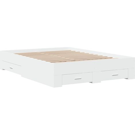 Cama con cajones madera de ingeniería blanca 140x190 cm vidaXL