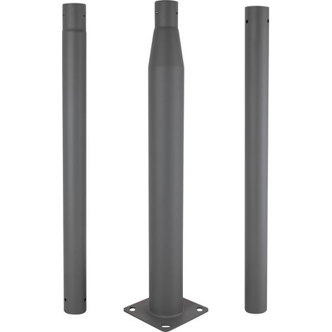 Greenice – Colonne de lampadaire détachable 3 sections 1m en aluminium 1,8mm – Hauteur ajustable jusqu'à 3m – Ancrages inclus pour assemblage (1/5)