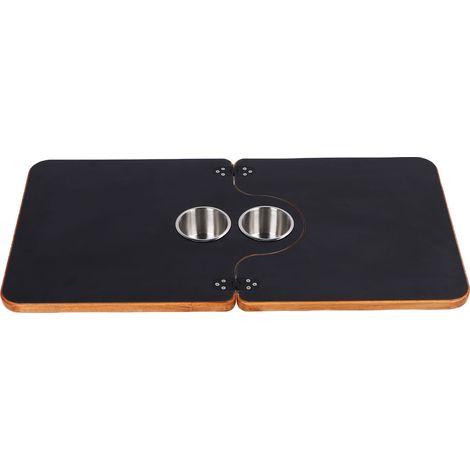 Remplacement de dessus de Table de camping-car avec 2 porte-gobelets pliants en deux, panneau de bateau en bois de 29,53x15,55 pouces pour le travail de restauration de pont de Yacht de remorque. (1/5)