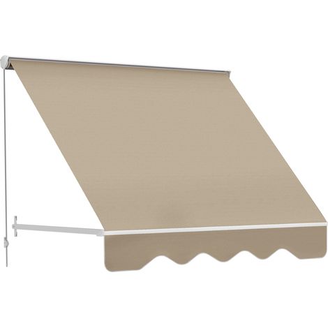 Tenda da Sole a Caduta con Rullo Avvolgibile e Angolazione Regolabile 0-120°, 180×70cm, Beige
