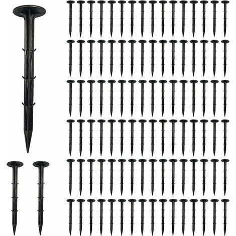 Nails in Film, Stake of Fastening Plastic, Nails of Floor, Stake of Fastening for Bache, Ancrage of Floor for Garden, Nails for Garden, Reusable Stakes Outdoor PP (16cm-100pcs) (1/5)