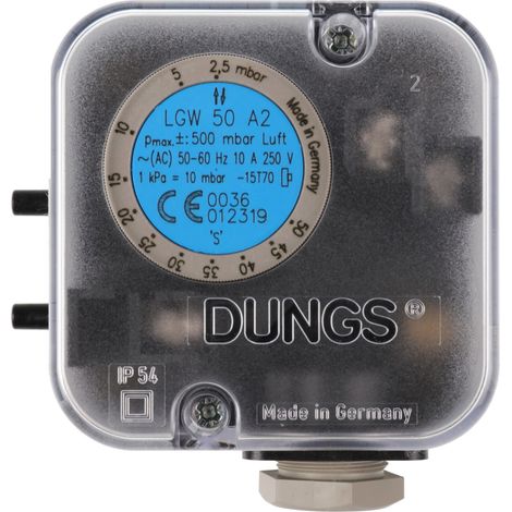 Druckwächter LGW 50 A2 2,5 - 50 mbar AL mit Befestigungsschrauben, AL-Aufkleber - 691344 von Weishaupt