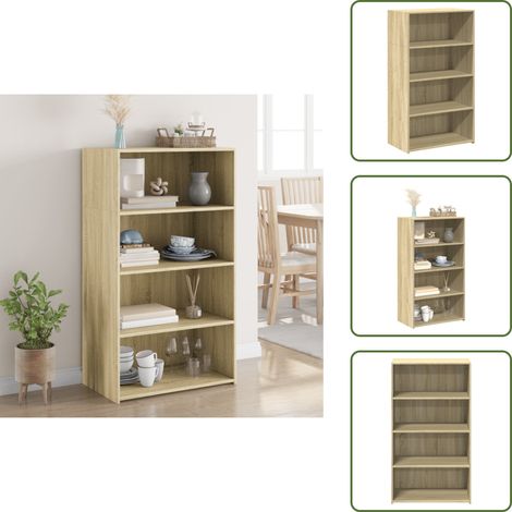 The Living Store Highboard Sonoma-Eiche 70x41x124 cm Holzwerkstoff - Sideboard - Hochboard - Wohnzimmermöbel - Eiche Dekor - Holzwerkstoff (1/5)