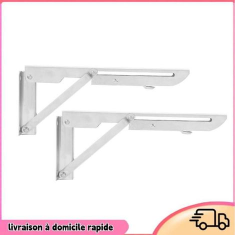 Support D'étagère Pliable - Acier Inoxydable - Pour Bateau Yacht Camping-Car - Charge 200 Kg - 240 Mm - Paire (1/4)