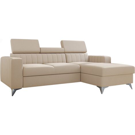 Sofá rinconero Columbus 170, Mono 232, Función de descanso, Caja de ropa de cama, 236x172x82cm (1/5)