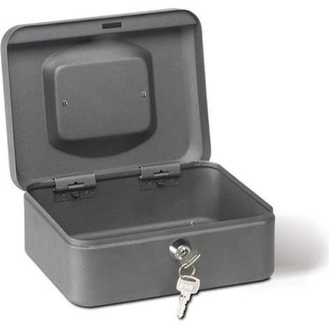ARREGUI Elegant Cassetta di sicurezza con chiave per contare e trasportare denaro, Cassetta Portavalori in acciaio con vassoio Portamonete, Cassaforte portatile de 20 cm di larghezza Grigio C9226