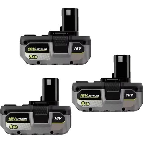 Batería de litio recargable, capacidad de 8000 mAh, compatible con herramientas de 18 V, 8,0 Ah - 3 unidades (1/2)