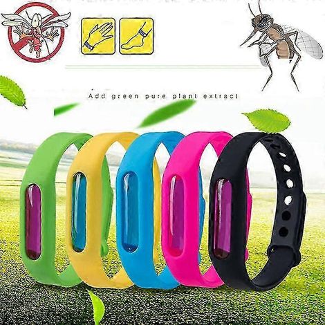 Bracelets anti-moustiques en silicone, 5 pièces - pour usage extérieur (1/5)