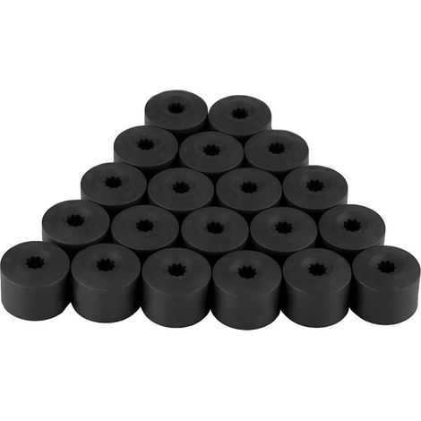 Lot de 20 capuchons antivol noirs pour écrous de roue de voiture de 17 mm (1/5)