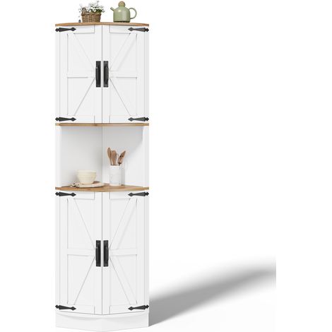 CAIzi39,5 x 39,5 x 180 cm, meuble d'angle, 5 compartiments de rangement (1/5)