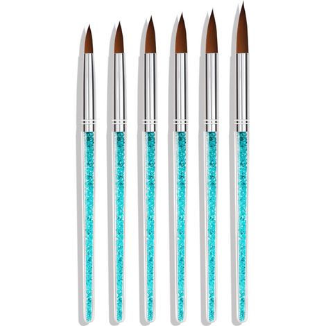 Brush À Ongles Acrylique - Ensemble De 3 Brosses À Manucure Pour Design 3D Et Peinture Nail Art - Poignée Brillante - Pour Salon Et Usage Domestique - Lot De 3 (1/5)